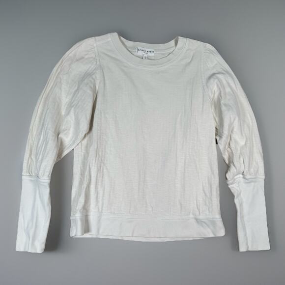 Apiece Apart Ivory Olimpio Sweatshirt Balloon Sleeve Top Women's Size Small - Picture 2 of 8